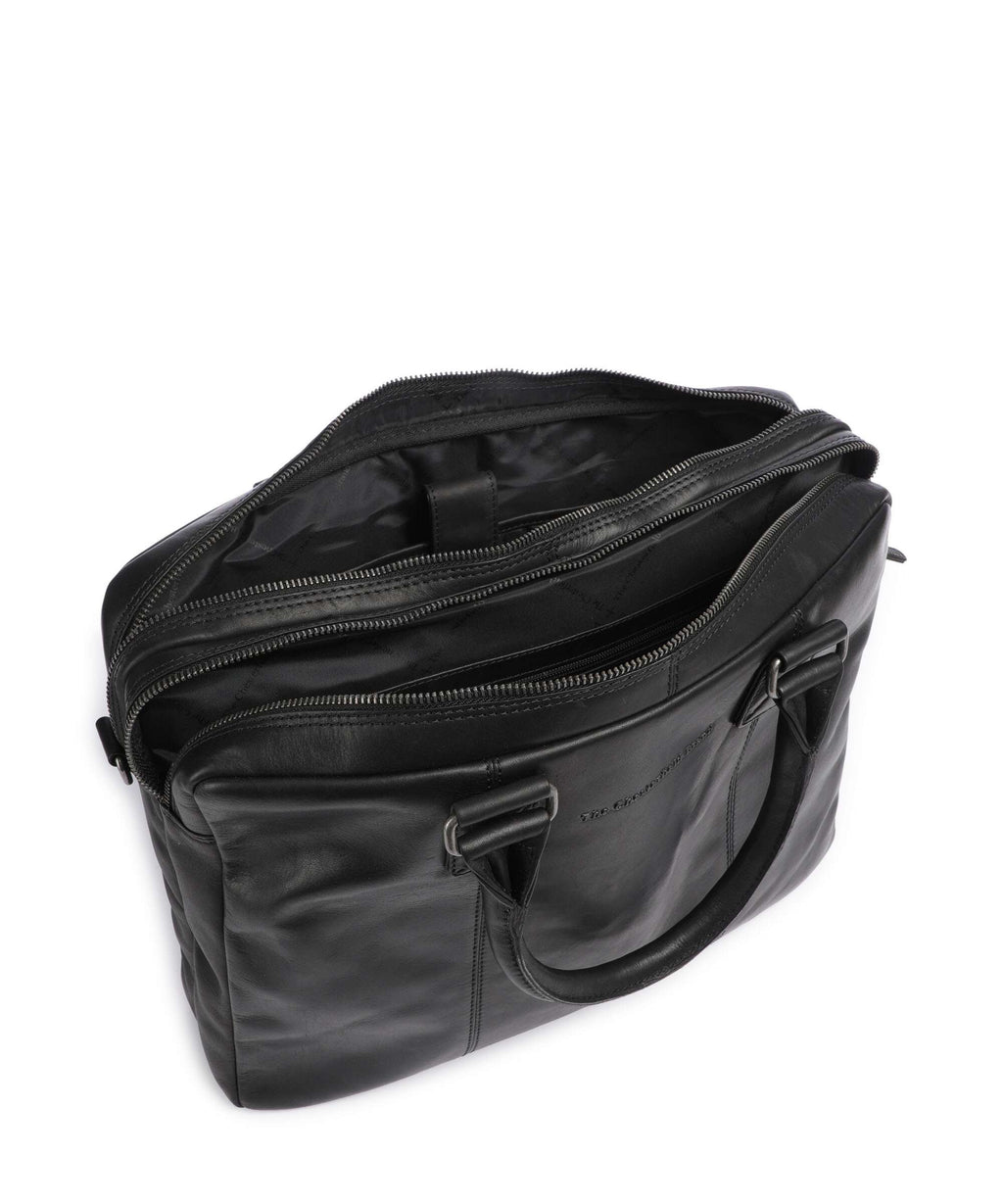 The Chesterfield Brand Wax Pull Up Cow Fabian Briefcase black