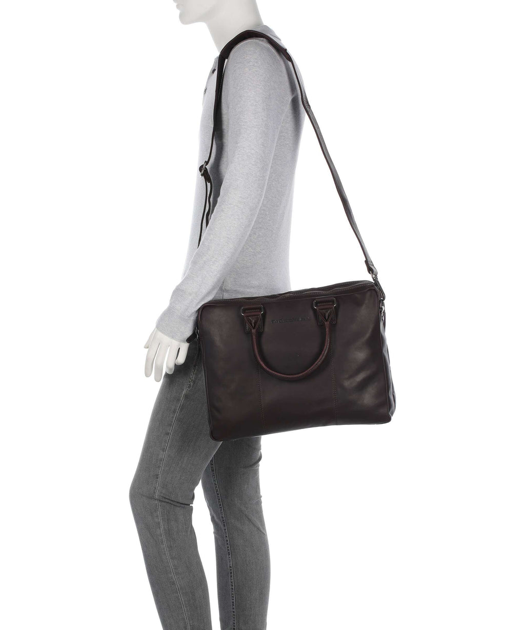 The Chesterfield Brand Wax Pull Up Cow Fabian Briefcase brown