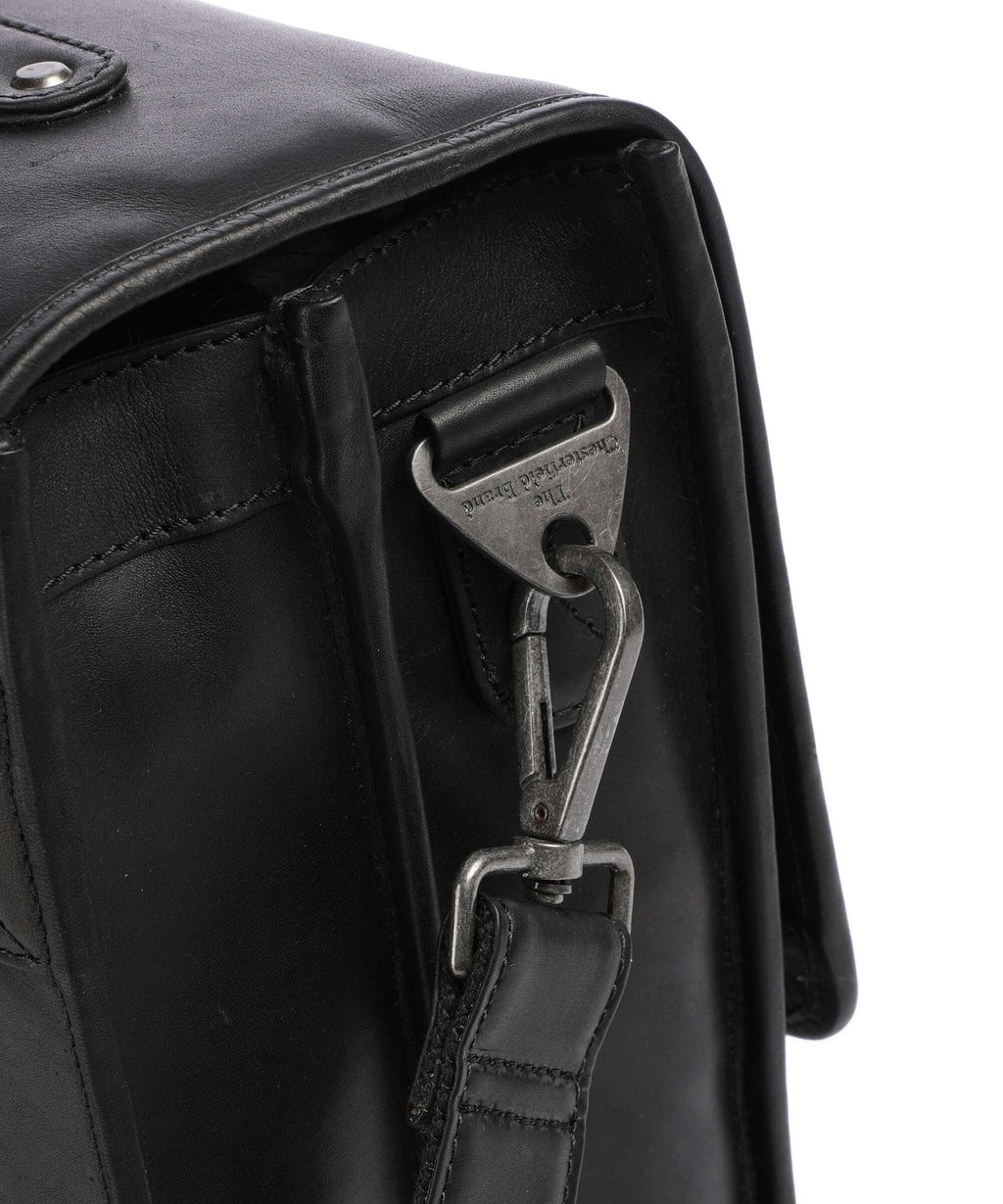 The Chesterfield Brand Wax Pull Up Cow Glenwood Briefcase black