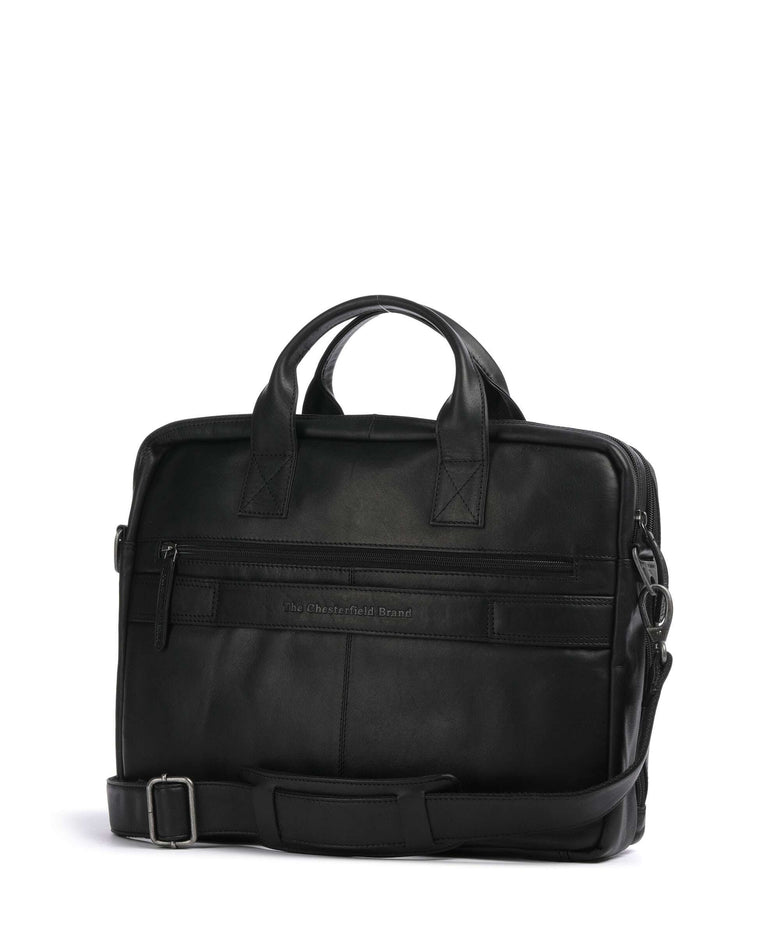 The Chesterfield Brand Cow Wax Pull Up Frazer Briefcase black