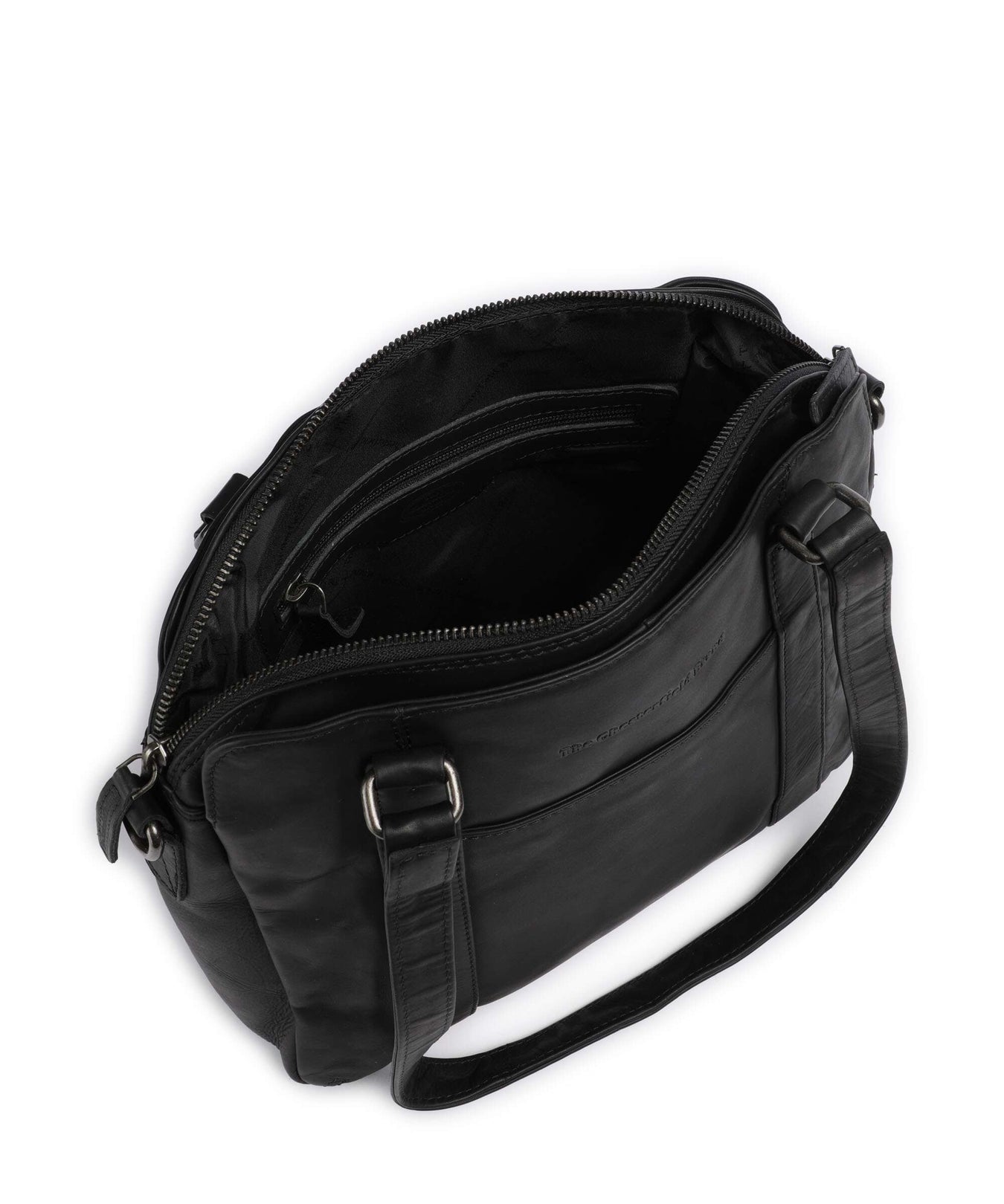 The Chesterfield Brand Cow Wax Pull Up Porlezza Shoulder bag black