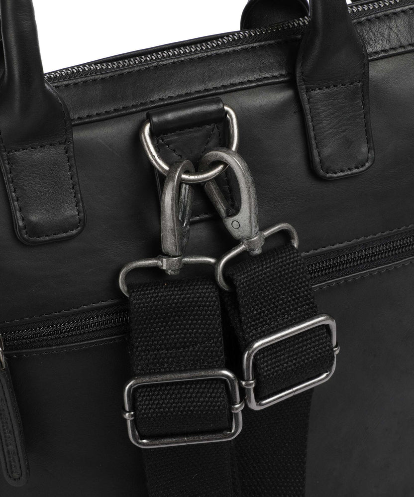 The Chesterfield Brand Cow Wax Pull Up Luisa Backpack bag black