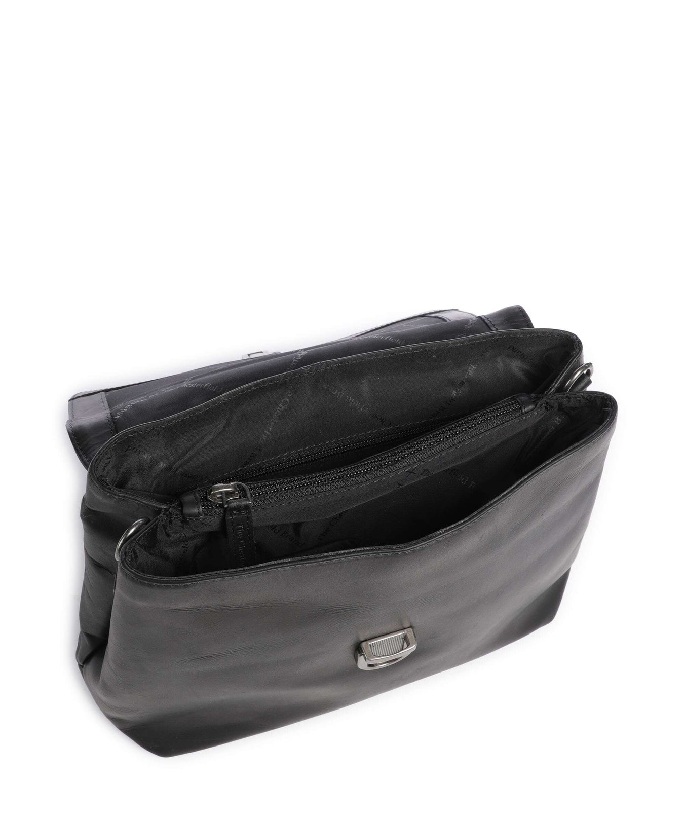 The Chesterfield Brand Wax Pull Up Cow Angera Handbag black