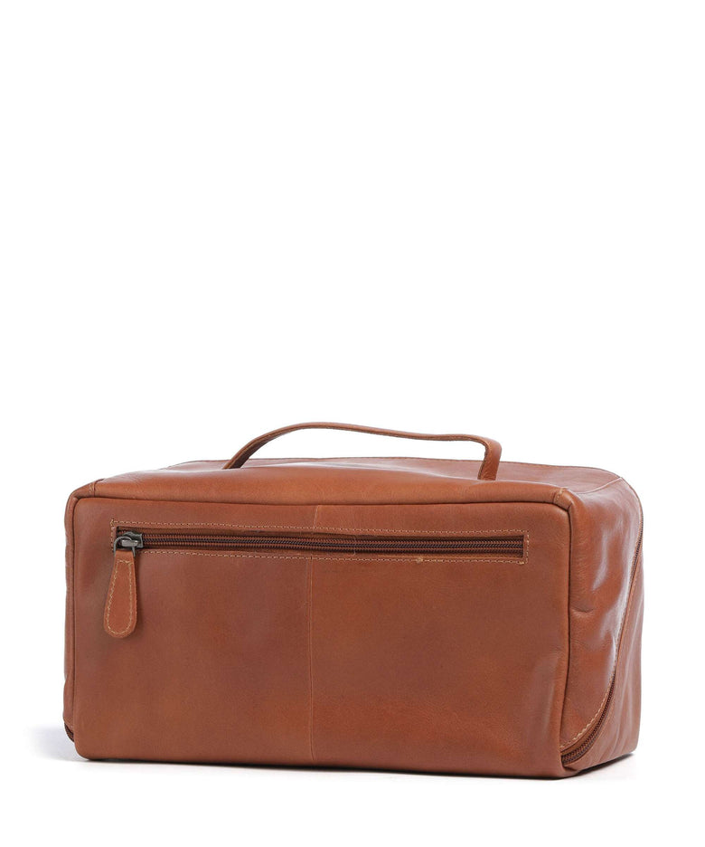 The Chesterfield Brand Wax Pull Up Cow Trevia Toiletry bag cognac