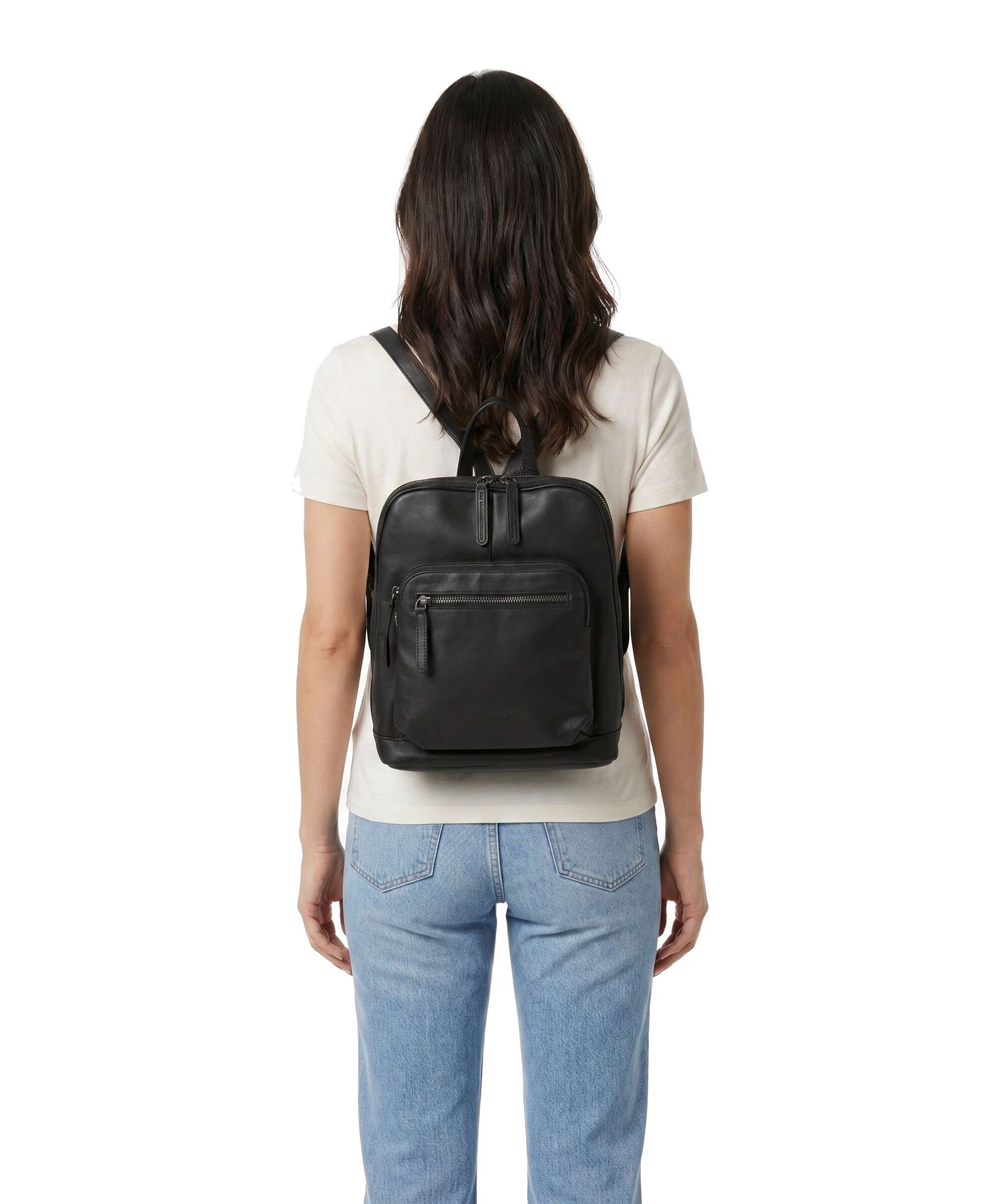 The Chesterfield Brand Wax Pull Up Cow Floran Backpack black