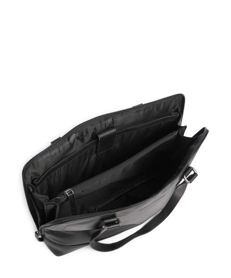 The Chesterfield Brand Wax Pull Up Cow Elvar Shoulder bag black