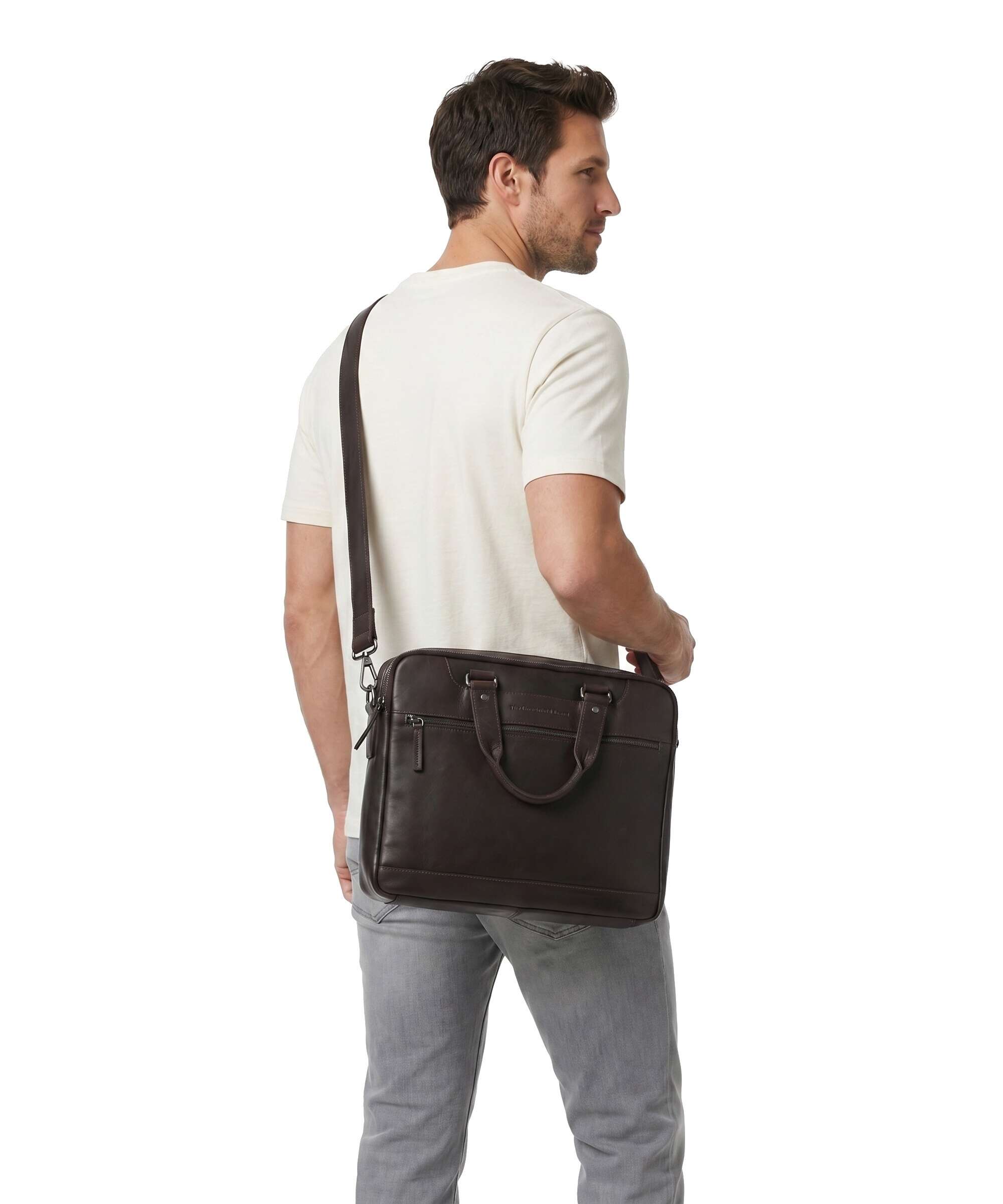 The Chesterfield Brand Wax Pull Up Cow Montara Laptop bag brown