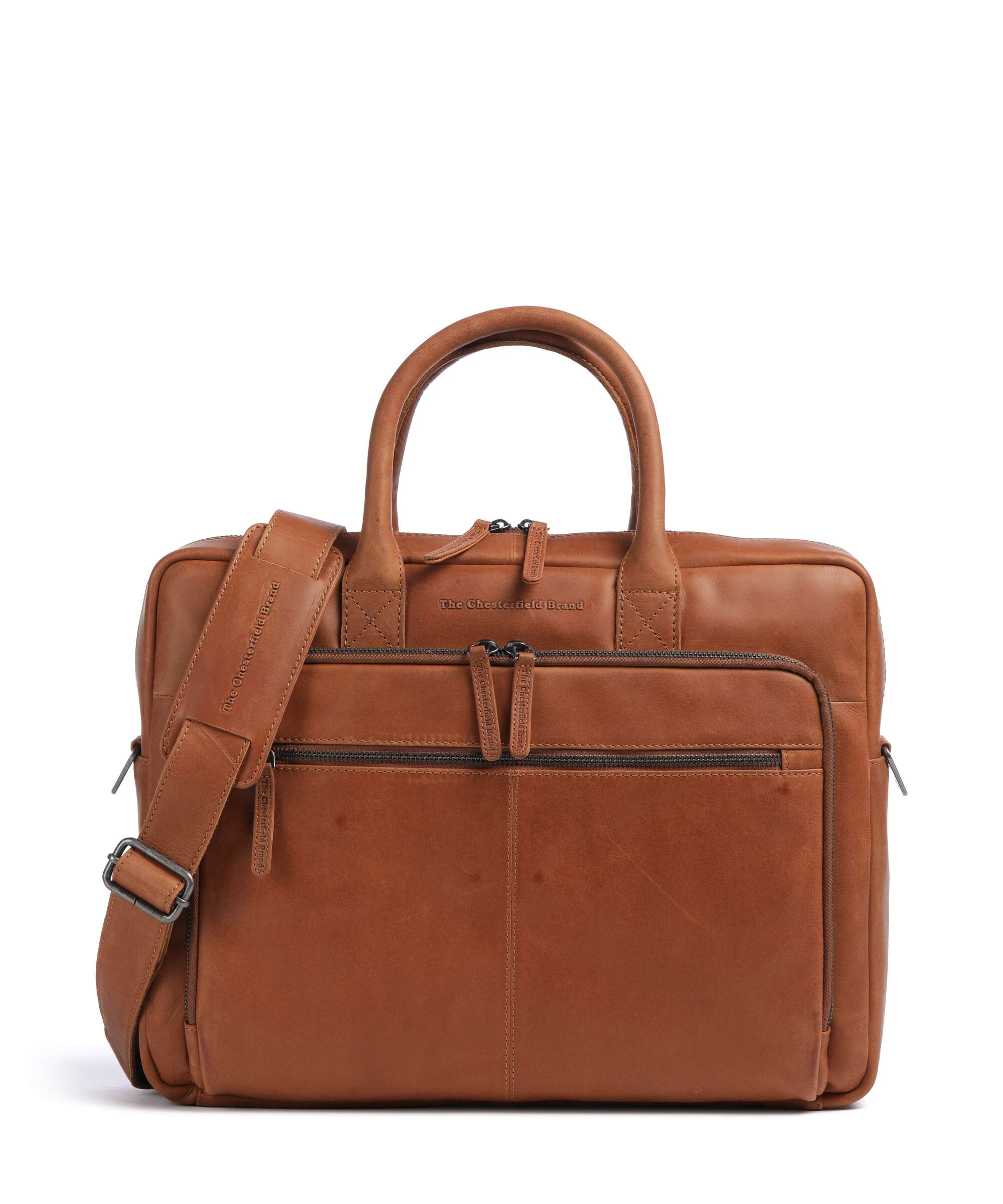 The Chesterfield Brand Wax Pull Up Cow Tacama Laptop bag cognac
