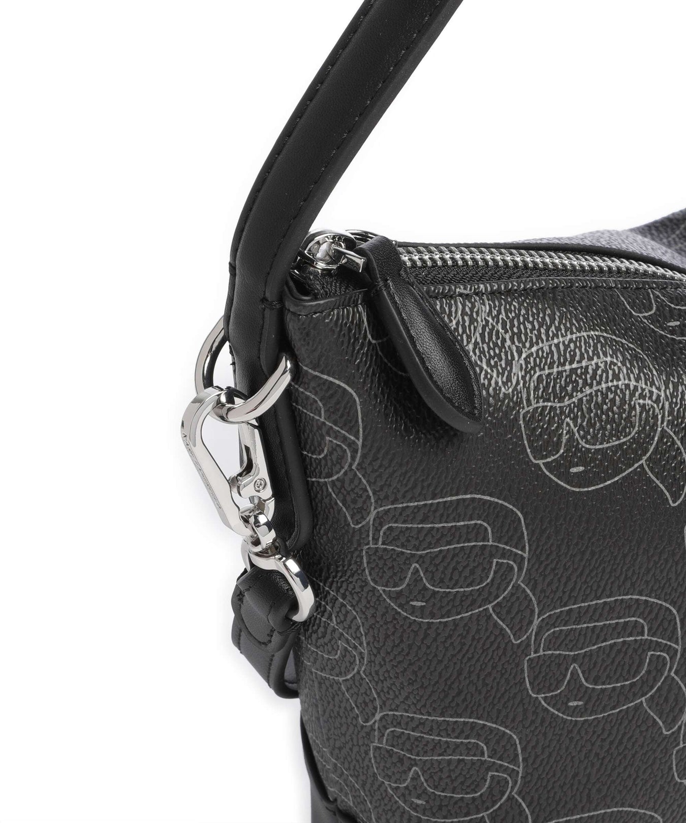 Karl Lagerfeld K/Ikonik Mono Hobo bag black
