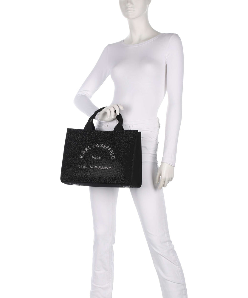 Karl Lagerfeld K/Rue St Guillaume Medium Handbag black embellishment