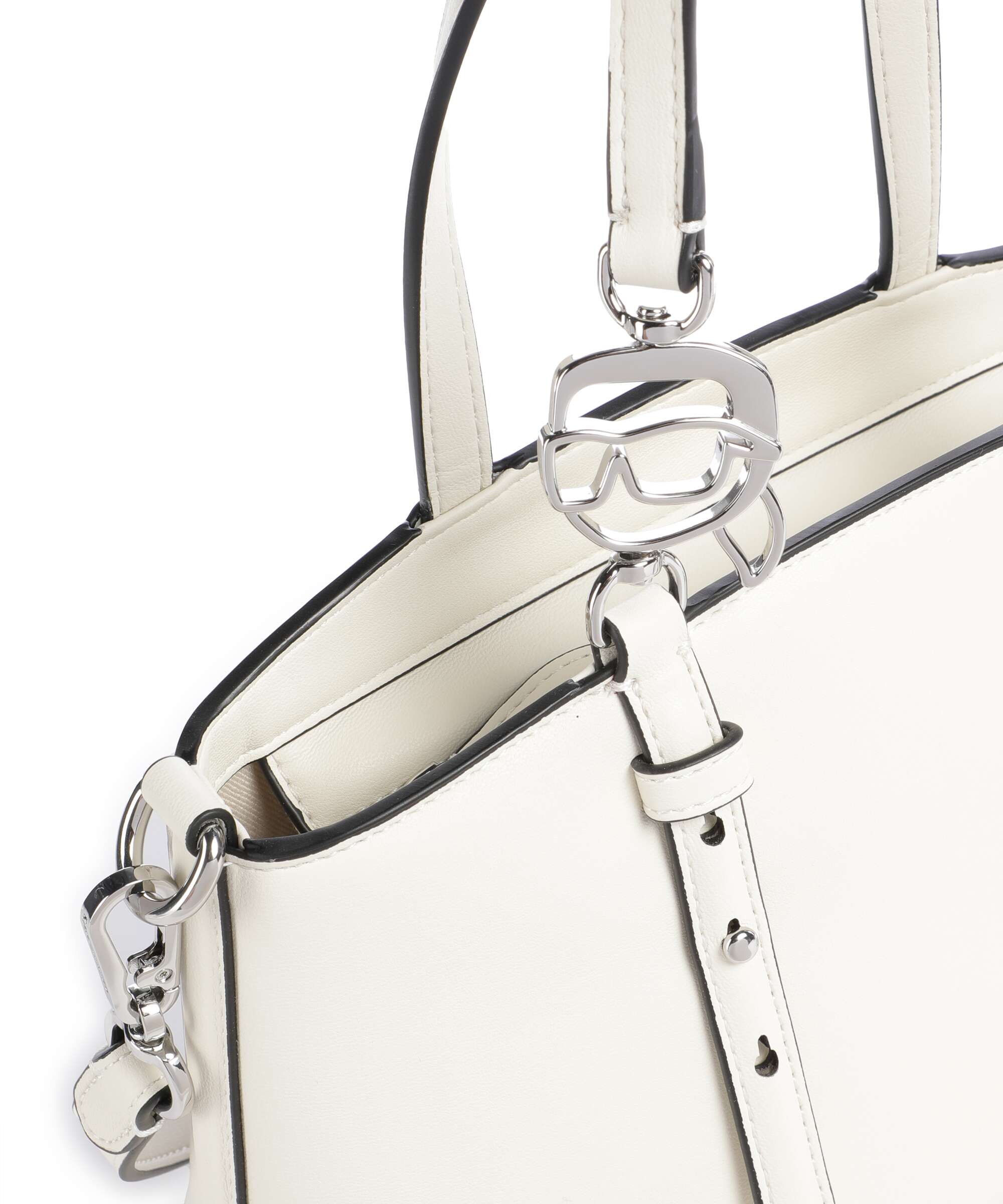 Karl Lagerfeld Ikon Smooth Handbag off white