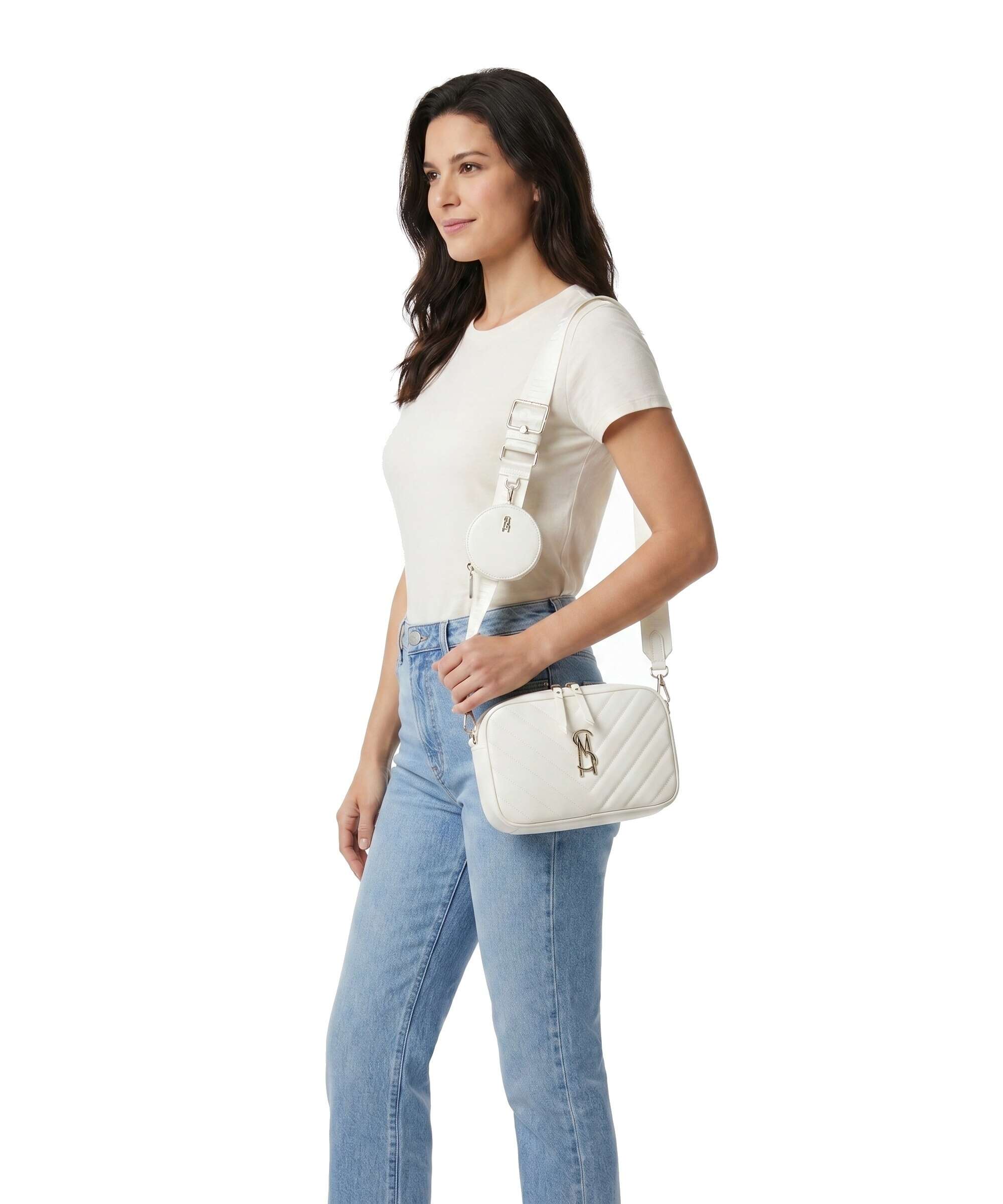 Steve Madden BZIRIA Crossbody bag white/gold
